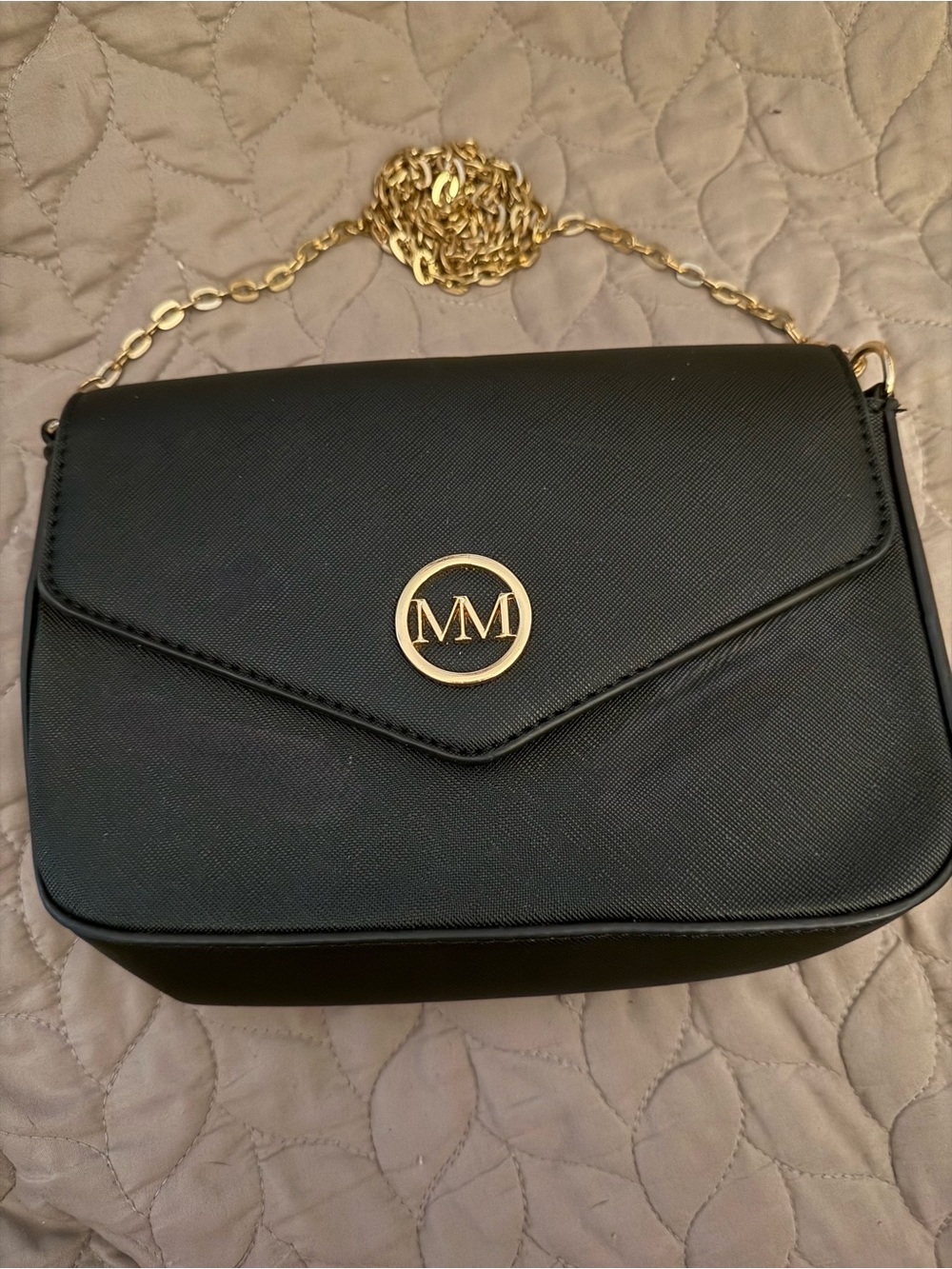 Marilyn Monroe Black Shoulder Bag with Gold Chain